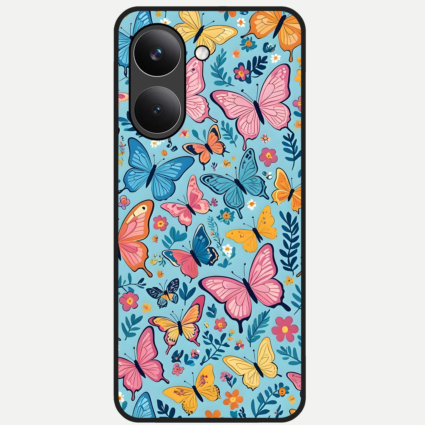  Spring Wing Garden Glass Case For Poco X8 Pro back cover – full design glossy printed glass finish