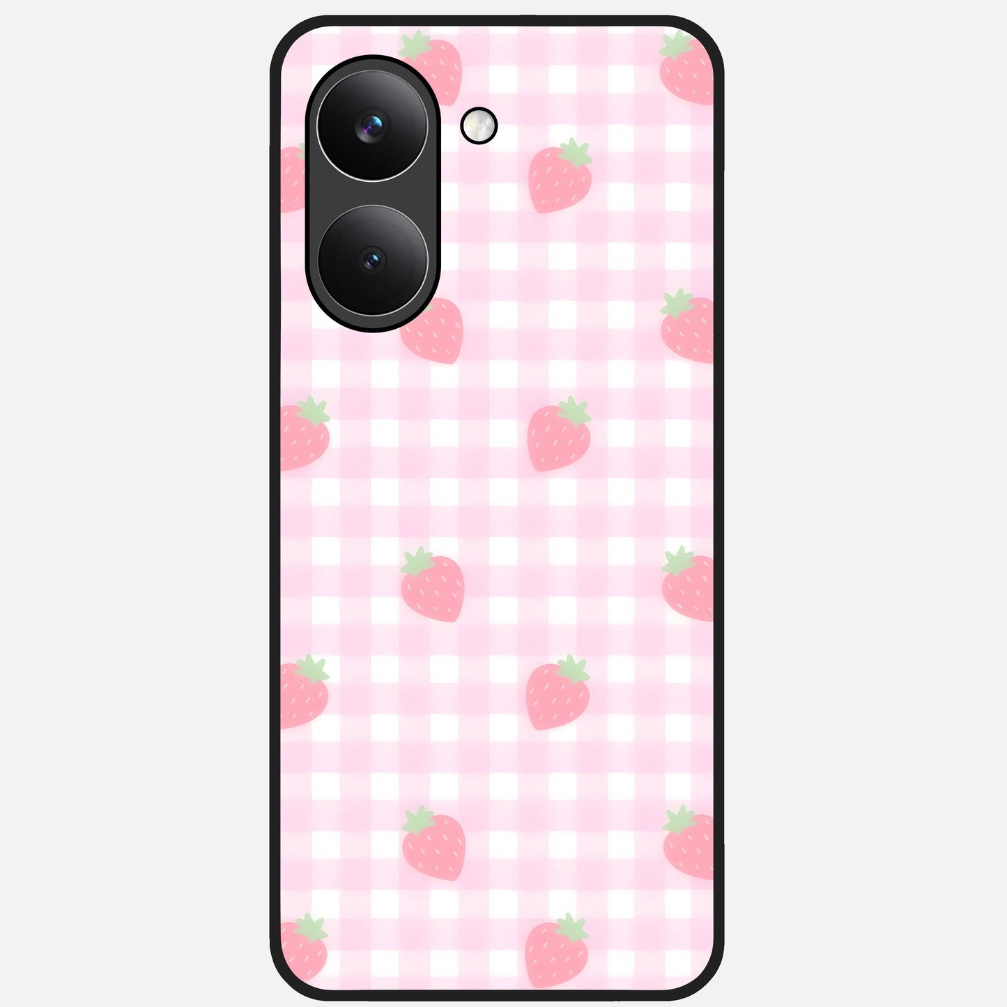  Strawberry Picnic Love Glass Case For Poco X8 Pro back cover – full design glossy printed glass finish