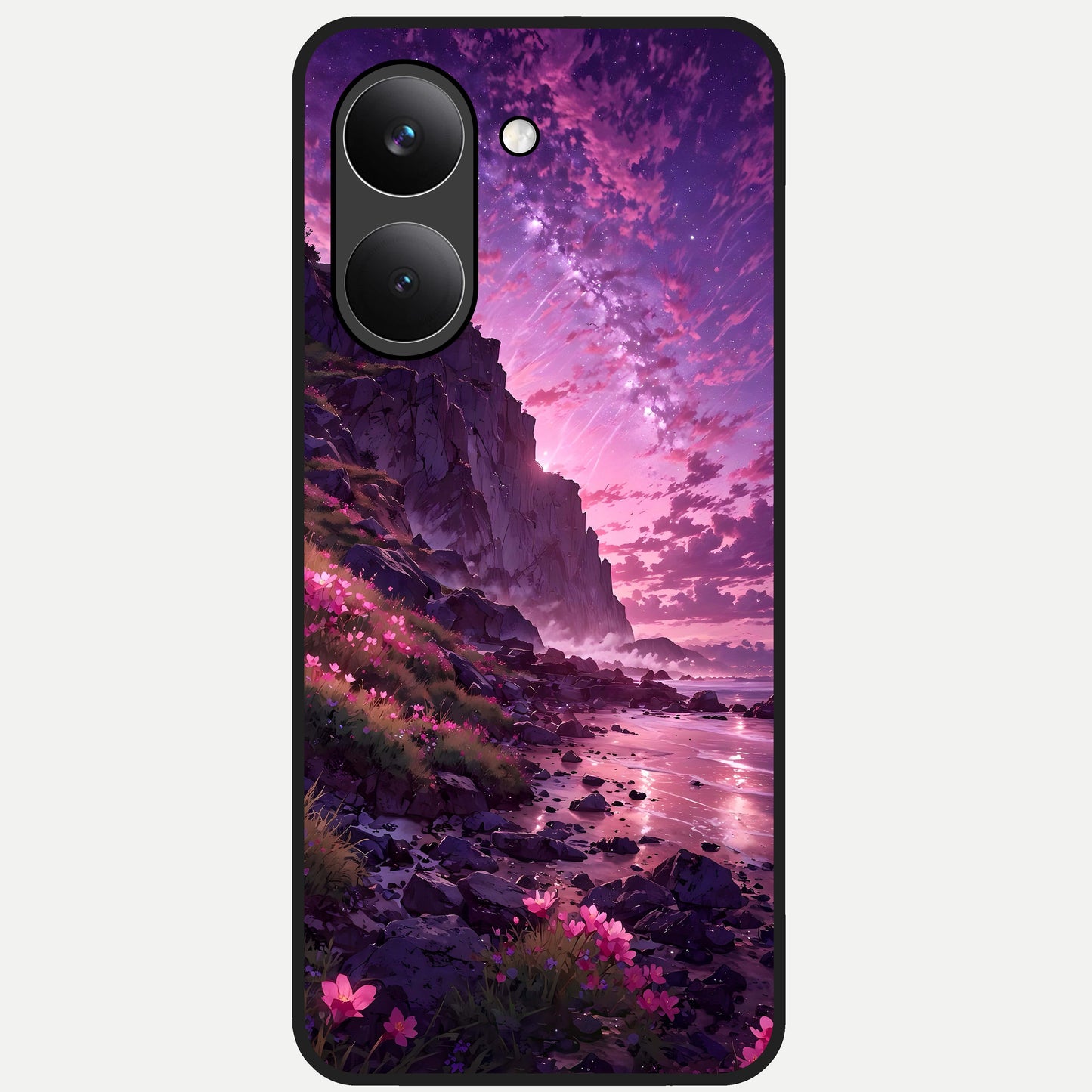  Twilight Blossom Coast Glass Case For Poco X8 Pro back cover – full design glossy printed glass finish