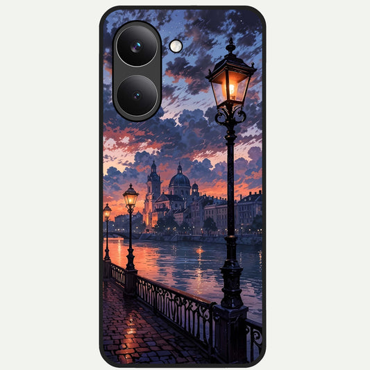 Twilight River Lights Glass Case For Poco X8 Pro back cover – full design glossy printed glass finish