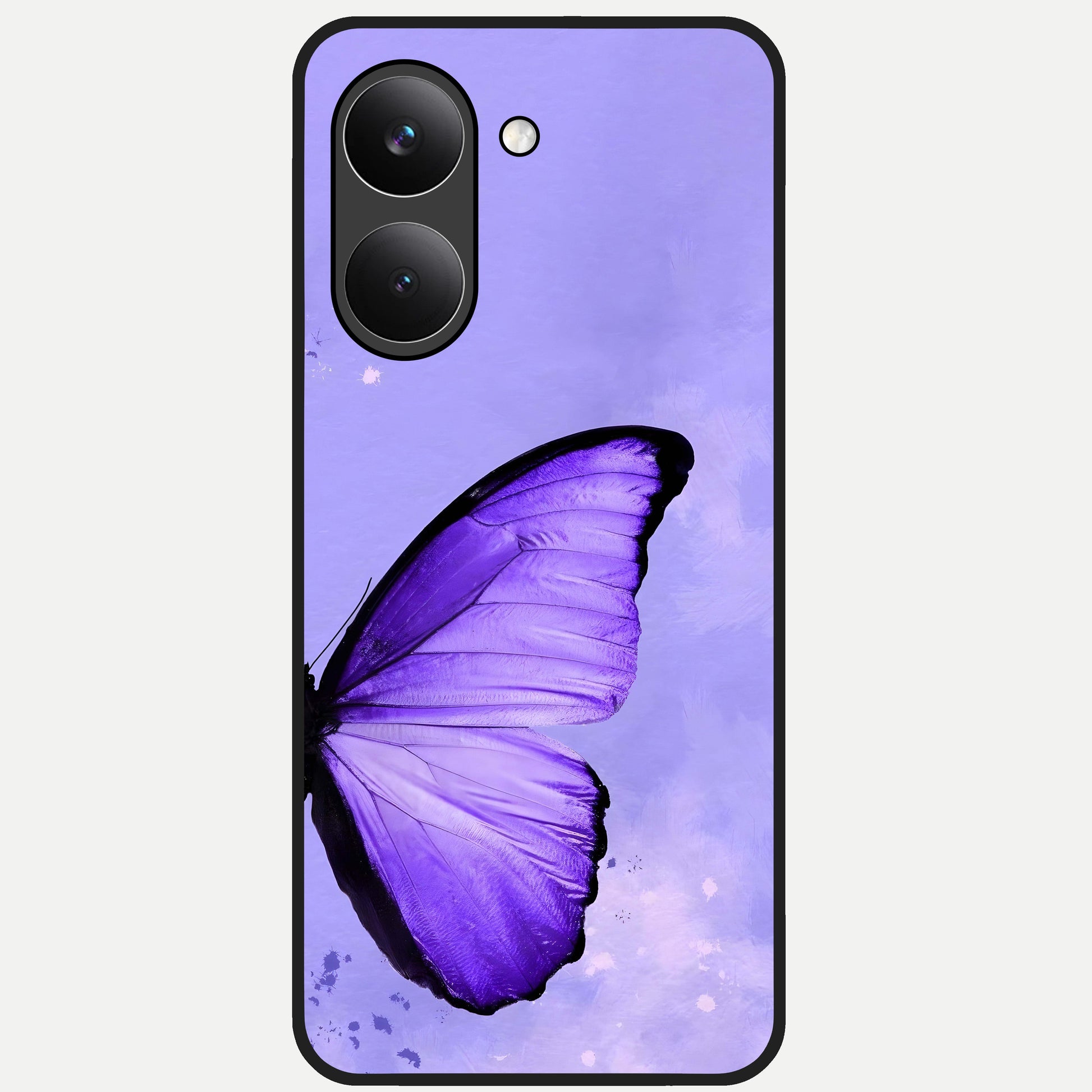  Violet Dream Wing Glass Case For Poco X8 Pro back cover – full design glossy printed glass finish