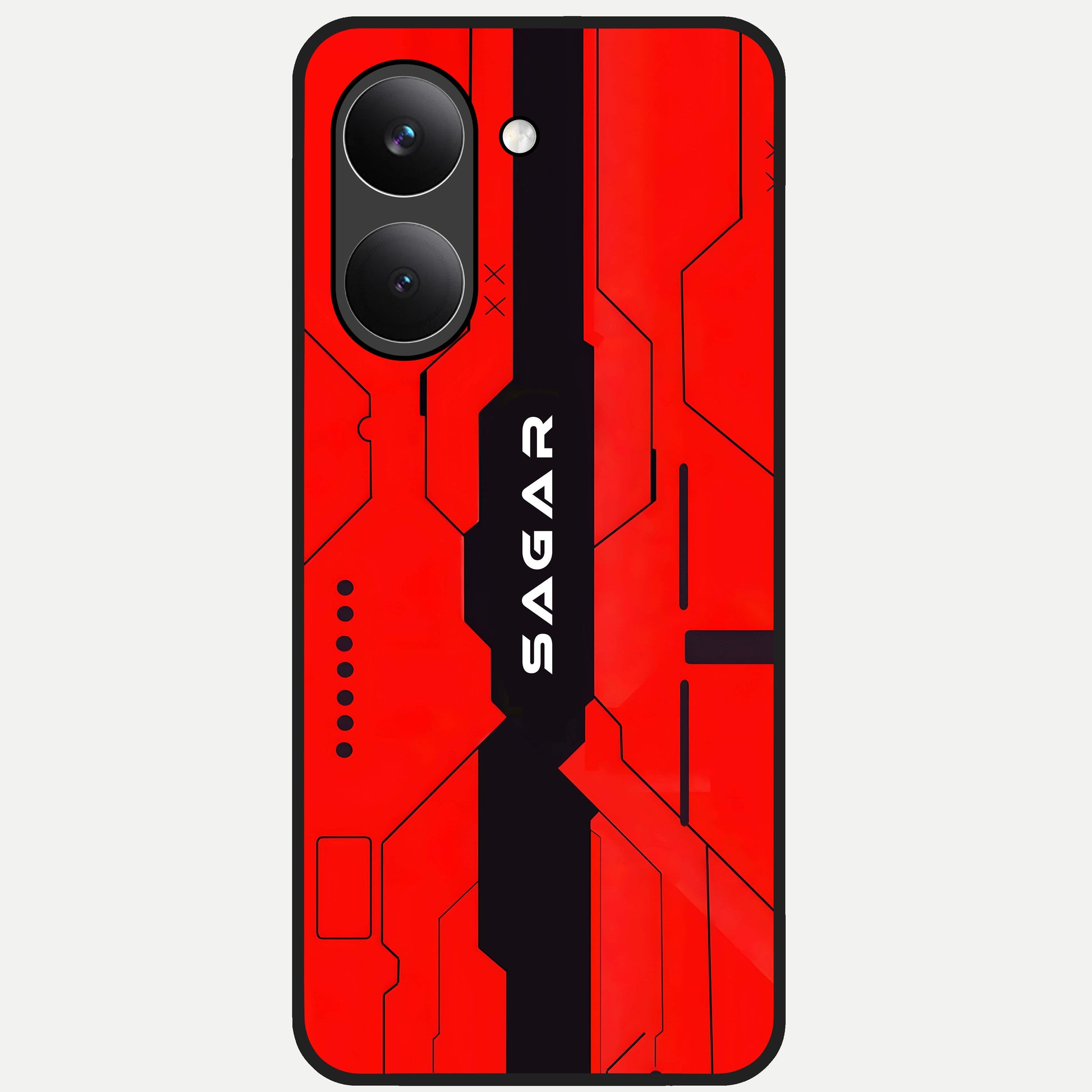  Voltage Rise CYBERPUNK Custom Name Glass Case For Poco X8 Pro back cover – personalized glossy printed glass finish