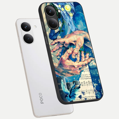  Aesthetic Divider phone case For Poco X8 Pro showing premium glass back cover with detailed artwork