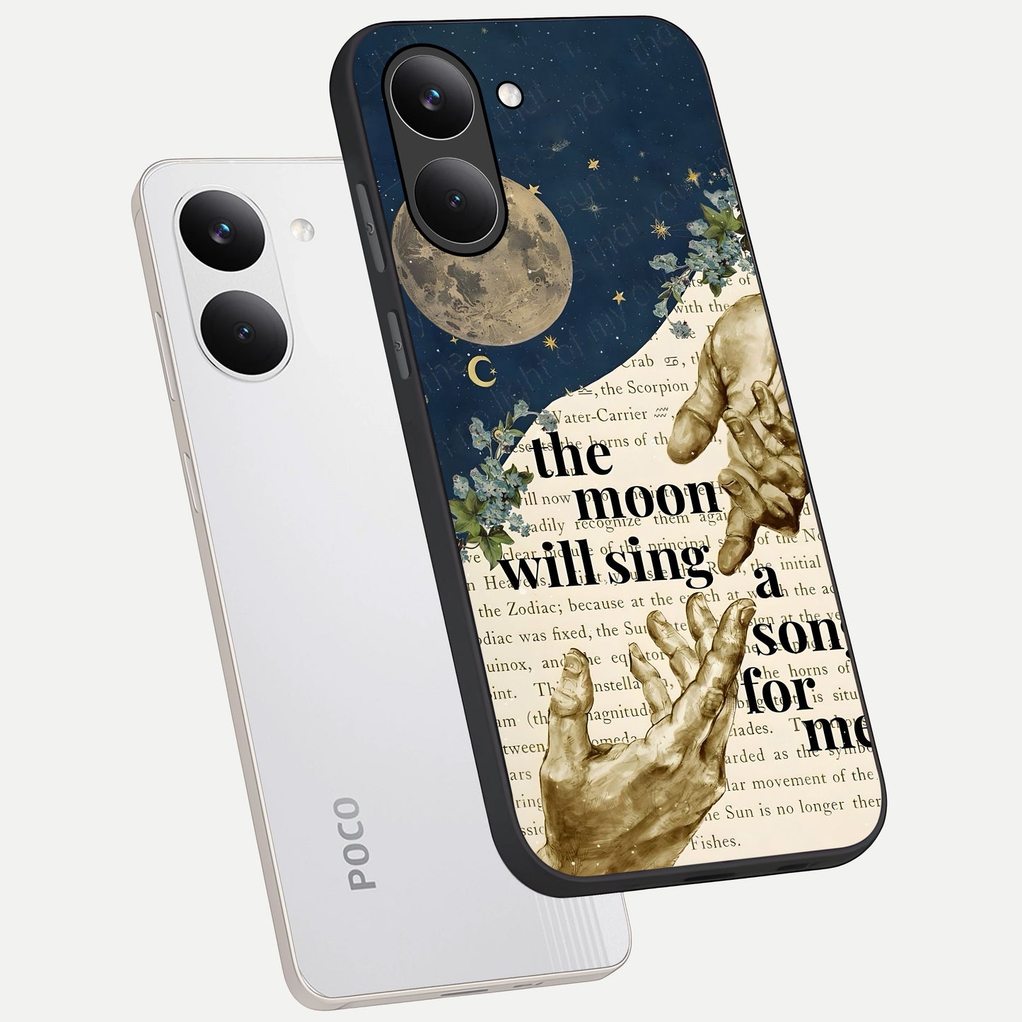  Aesthetic Divine phone case For Poco X8 Pro showing premium glass back cover with detailed artwork
