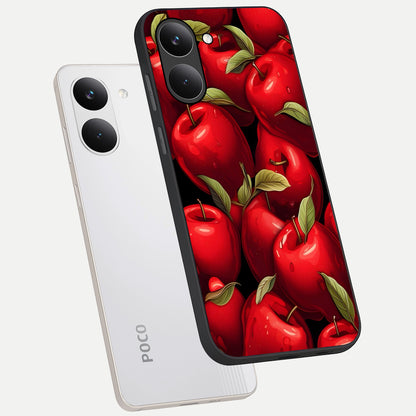  Apple Pattern phone case For Poco X8 Pro showing premium glass back cover with detailed artwork