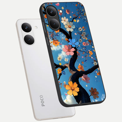  Blossom Dream Sky phone case For Poco X8 Pro showing premium glass back cover with detailed artwork