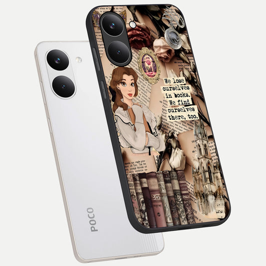  Bookish Dream World phone case For Poco X8 Pro showing premium glass back cover with detailed artwork