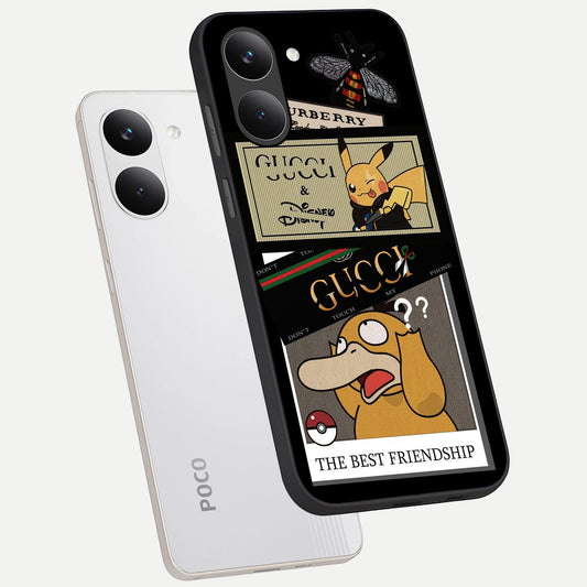  Cartoon Brand Play Mashup phone case For Poco X8 Pro showing premium glass back cover with detailed artwork