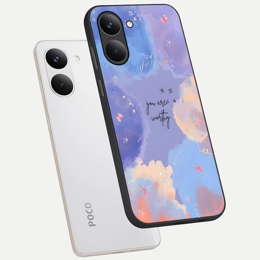  Celestial Cloud Magic phone case For Poco X8 Pro showing premium glass back cover with detailed artwork