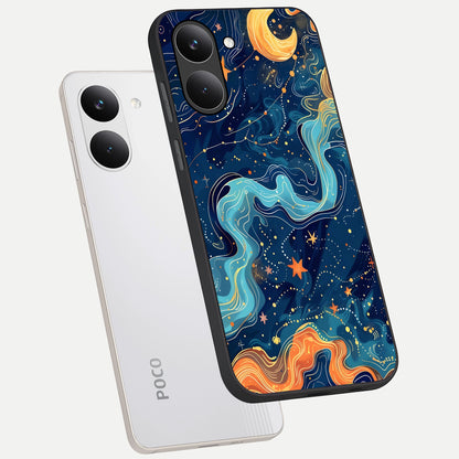  Celestial Dream Flow phone case For Poco X8 Pro showing premium glass back cover with detailed artwork