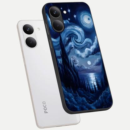  Celestial Dream Van Gogh phone case For Poco X8 Pro showing premium glass back cover with detailed artwork