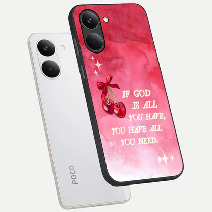  Cherry Quote phone case For Poco X8 Pro showing premium glass back cover with detailed artwork