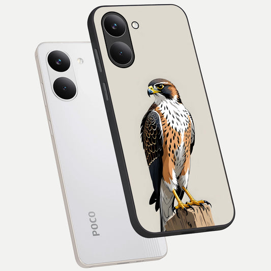  Clever Eagle phone case For Poco X8 Pro showing premium glass back cover with detailed artwork
