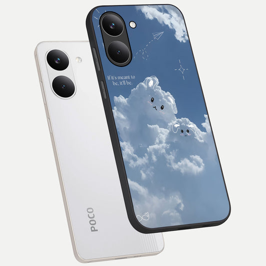  Cloud Bunny Dreams phone case For Poco X8 Pro showing premium glass back cover with detailed artwork
