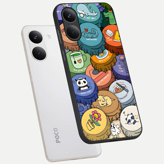  Coins Patterns phone case For Poco X8 Pro showing premium glass back cover with detailed artwork