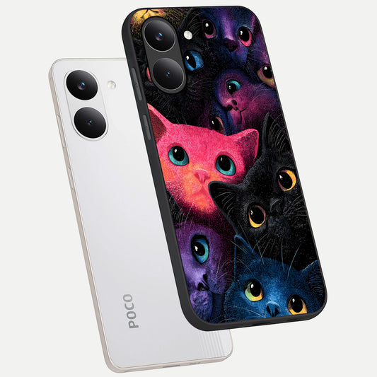  Cosmic Cats Dreams phone case For Poco X8 Pro showing premium glass back cover with detailed artwork