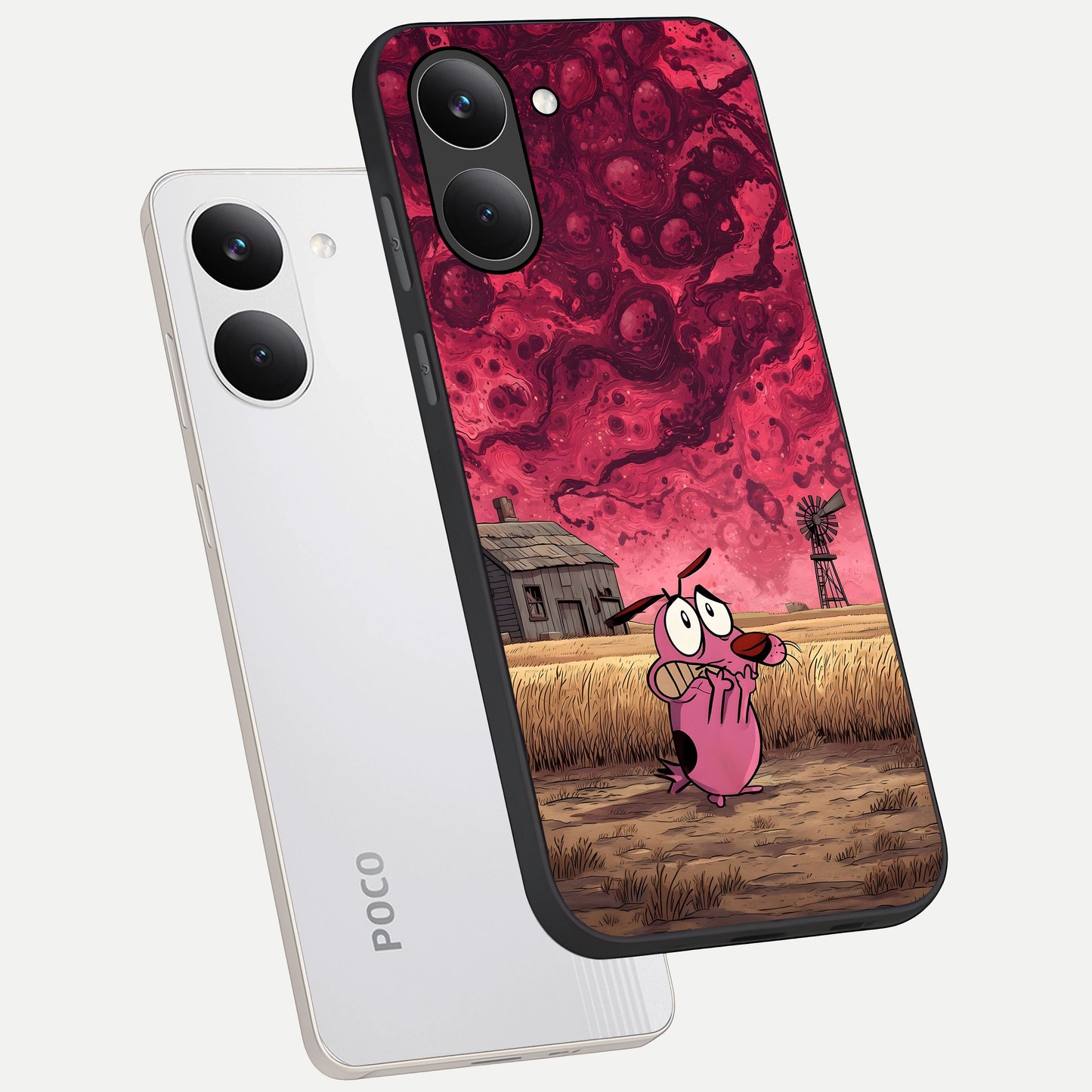  Courage Under Sky phone case For Poco X8 Pro showing premium glass back cover with detailed artwork