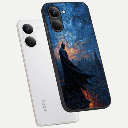  Dark Knight Dusk phone case For Poco X8 Pro showing premium glass back cover with detailed artwork