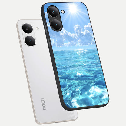  Endless Ocean Horizon phone case For Poco X8 Pro showing premium glass back cover with detailed artwork