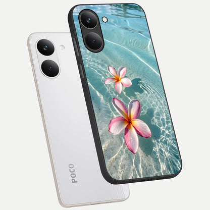  Floating Bloom Bliss phone case For Poco X8 Pro showing premium glass back cover with detailed artwork