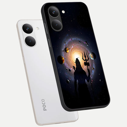  Galactic Shiva Vision phone case For Poco X8 Pro showing premium glass back cover with detailed artwork