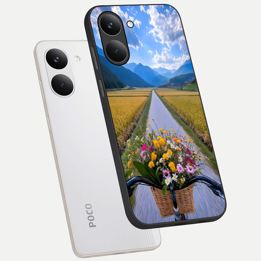  Golden Field Journey phone case For Poco X8 Pro showing premium glass back cover with detailed artwork