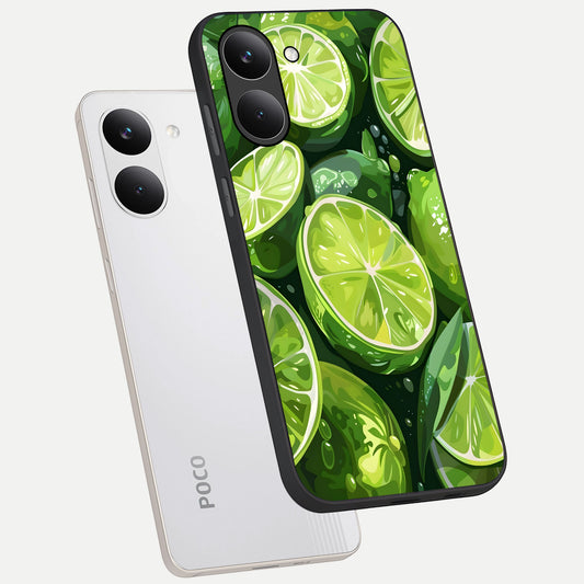  Green Kawasaki phone case For Poco X8 Pro showing premium glass back cover with detailed artwork