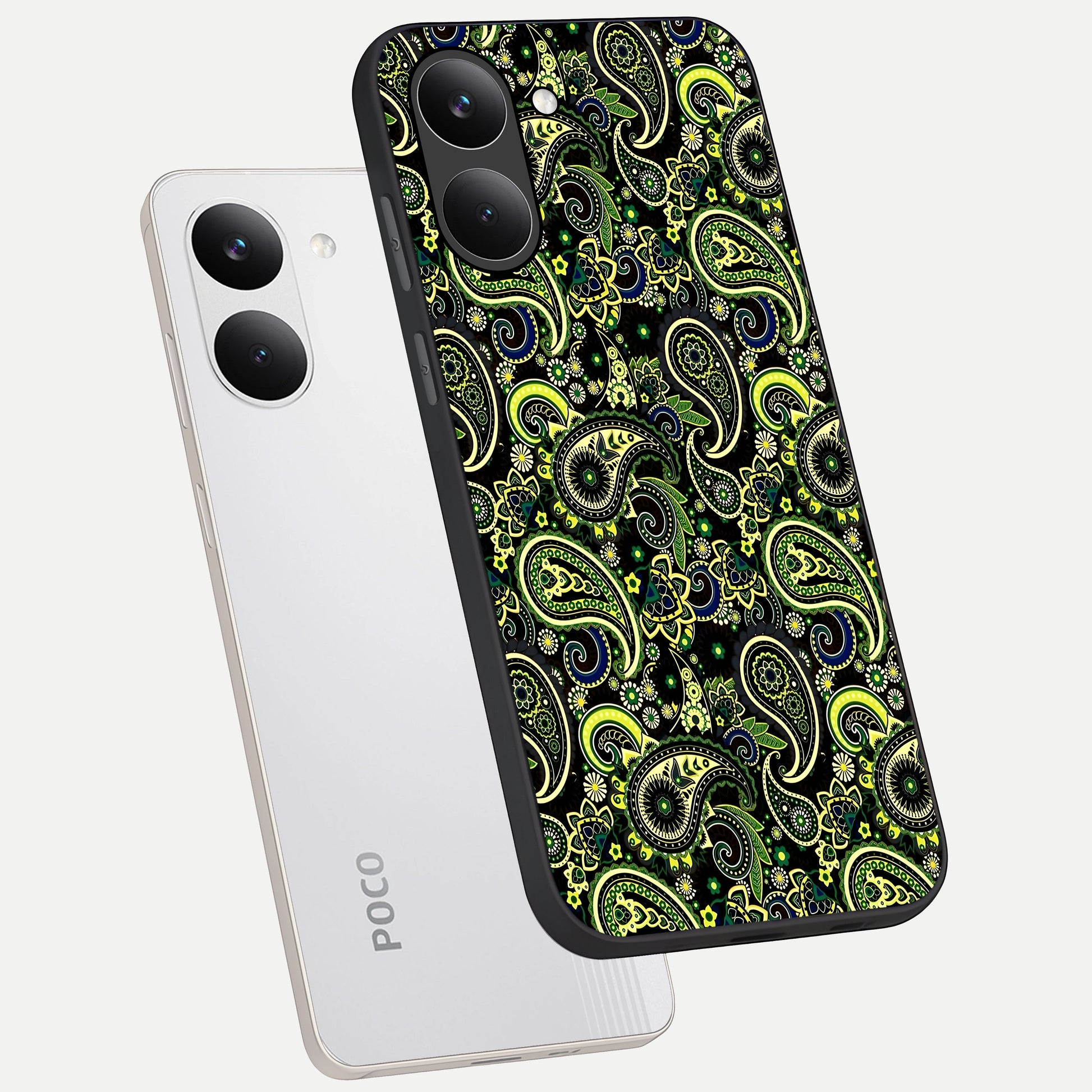  Green Lemon phone case For Poco X8 Pro showing premium glass back cover with detailed artwork