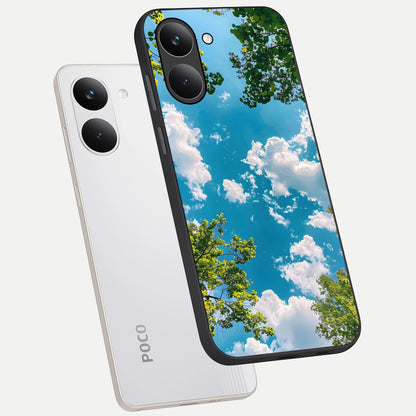  Green Moon Energy phone case For Poco X8 Pro showing premium glass back cover with detailed artwork