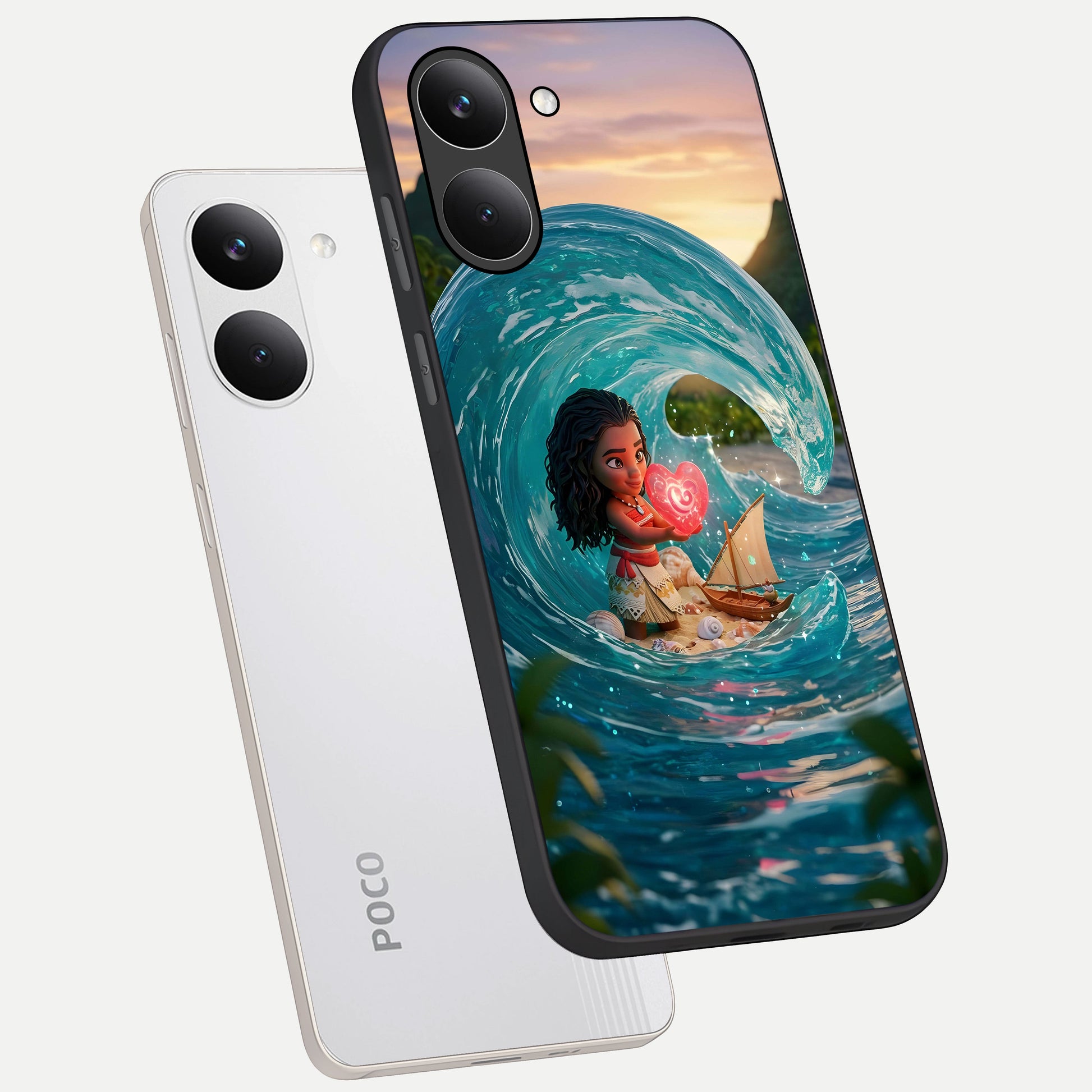  Heart of Ocean phone case For Poco X8 Pro showing premium glass back cover with detailed artwork