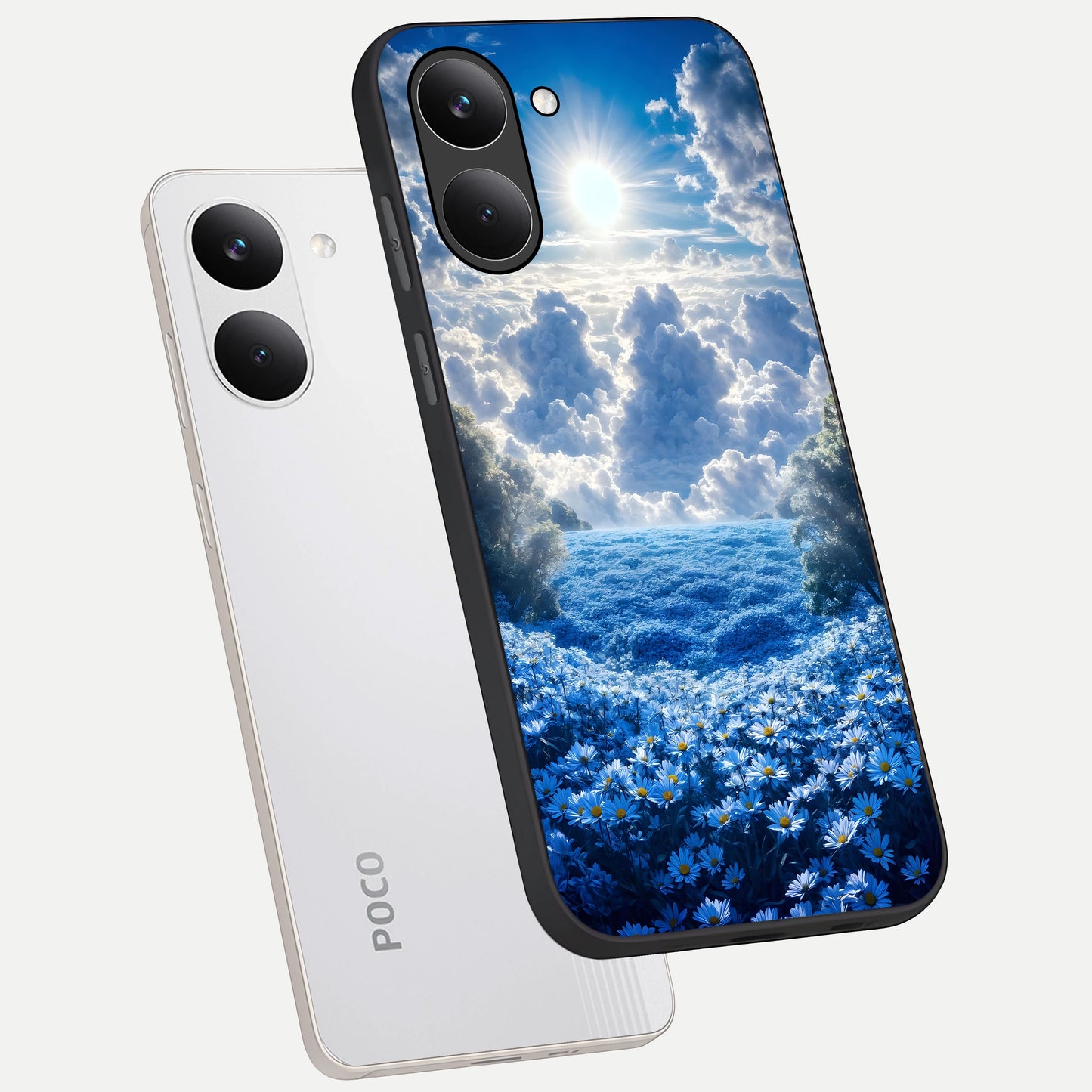  Heavenly Daisy Horizon phone case For Poco X8 Pro showing premium glass back cover with detailed artwork