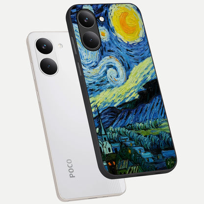  Inspired Van Gogh Art phone case For Poco X8 Pro showing premium glass back cover with detailed artwork
