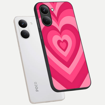  Layered Love Hearts phone case For Poco X8 Pro showing premium glass back cover with detailed artwork
