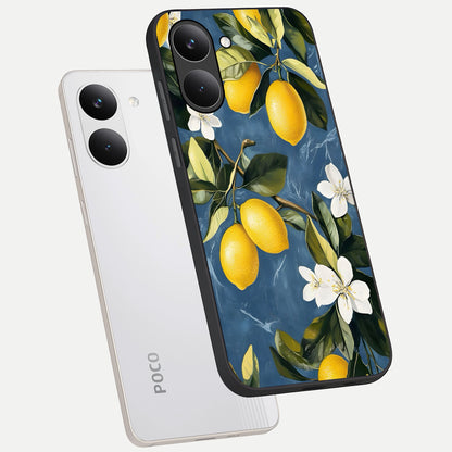  Lemon Dream Garden phone case For Poco X8 Pro showing premium glass back cover with detailed artwork