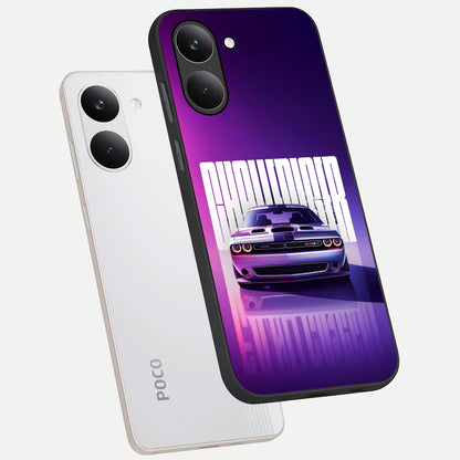  Midnight Muscle Ride phone case For Poco X8 Pro showing premium glass back cover with detailed artwork