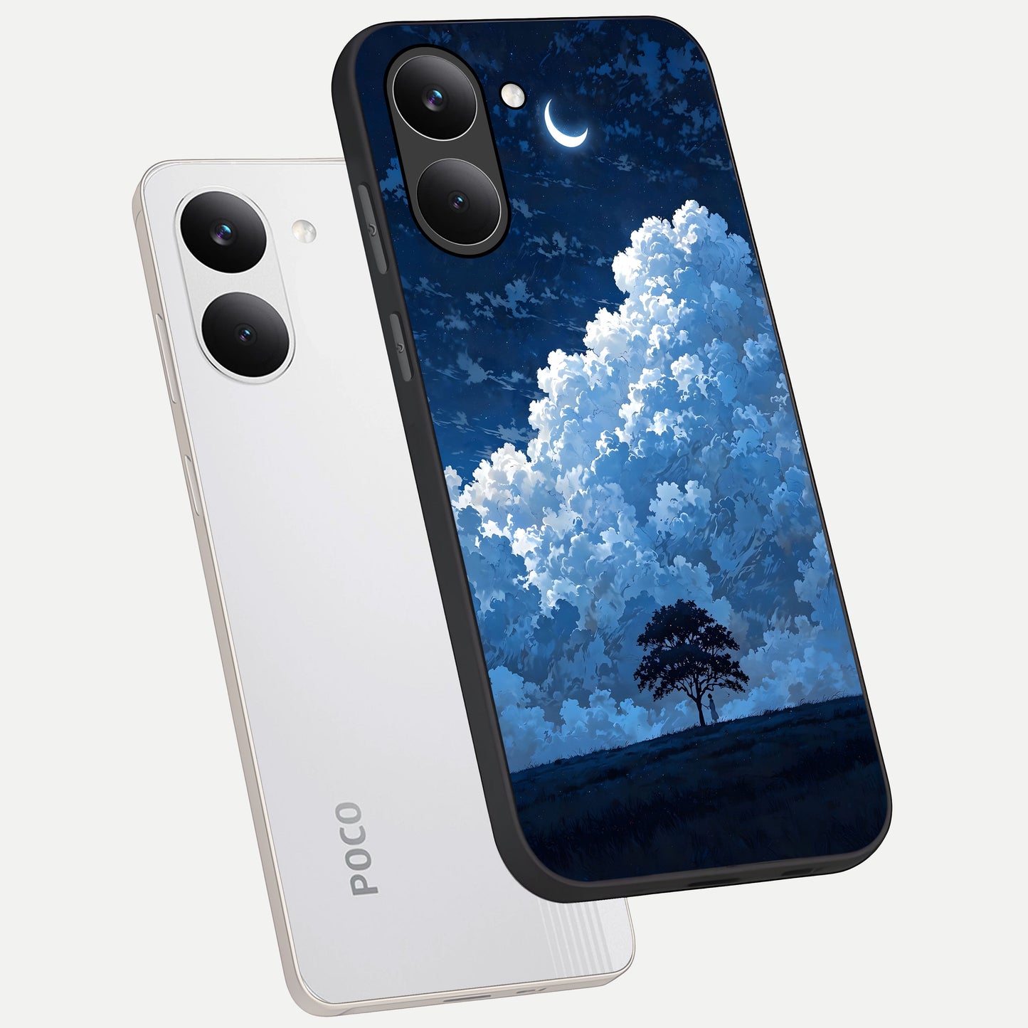  Midnight Sky Serenity phone case For Poco X8 Pro showing premium glass back cover with detailed artwork
