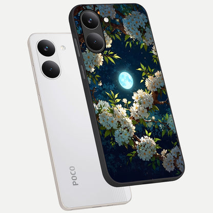  Moonlit Blossom Dream phone case For Poco X8 Pro showing premium glass back cover with detailed artwork