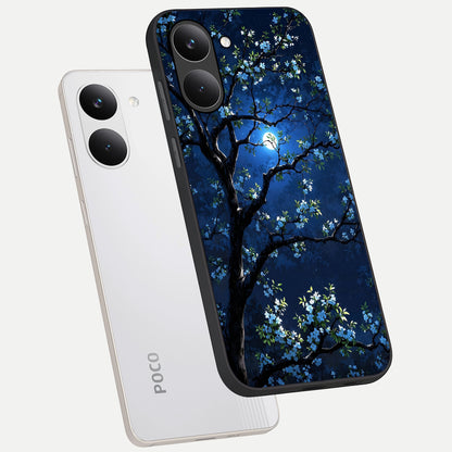  Mystic Floral Night phone case For Poco X8 Pro showing premium glass back cover with detailed artwork