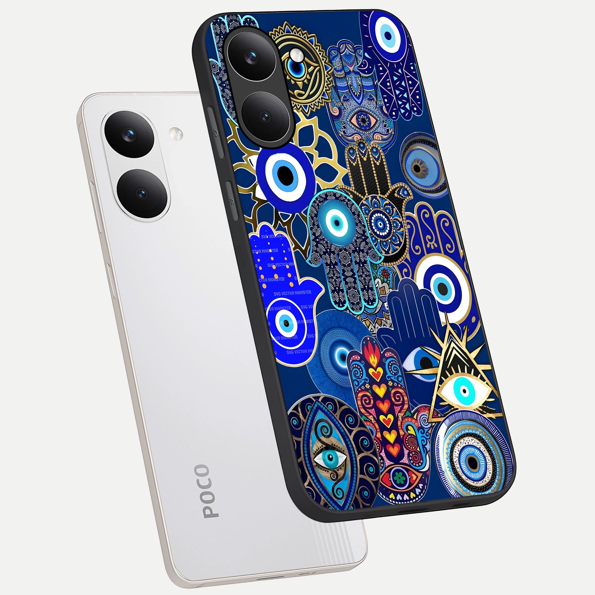  Mystic Palm Guard phone case For Poco X8 Pro showing premium glass back cover with detailed artwork