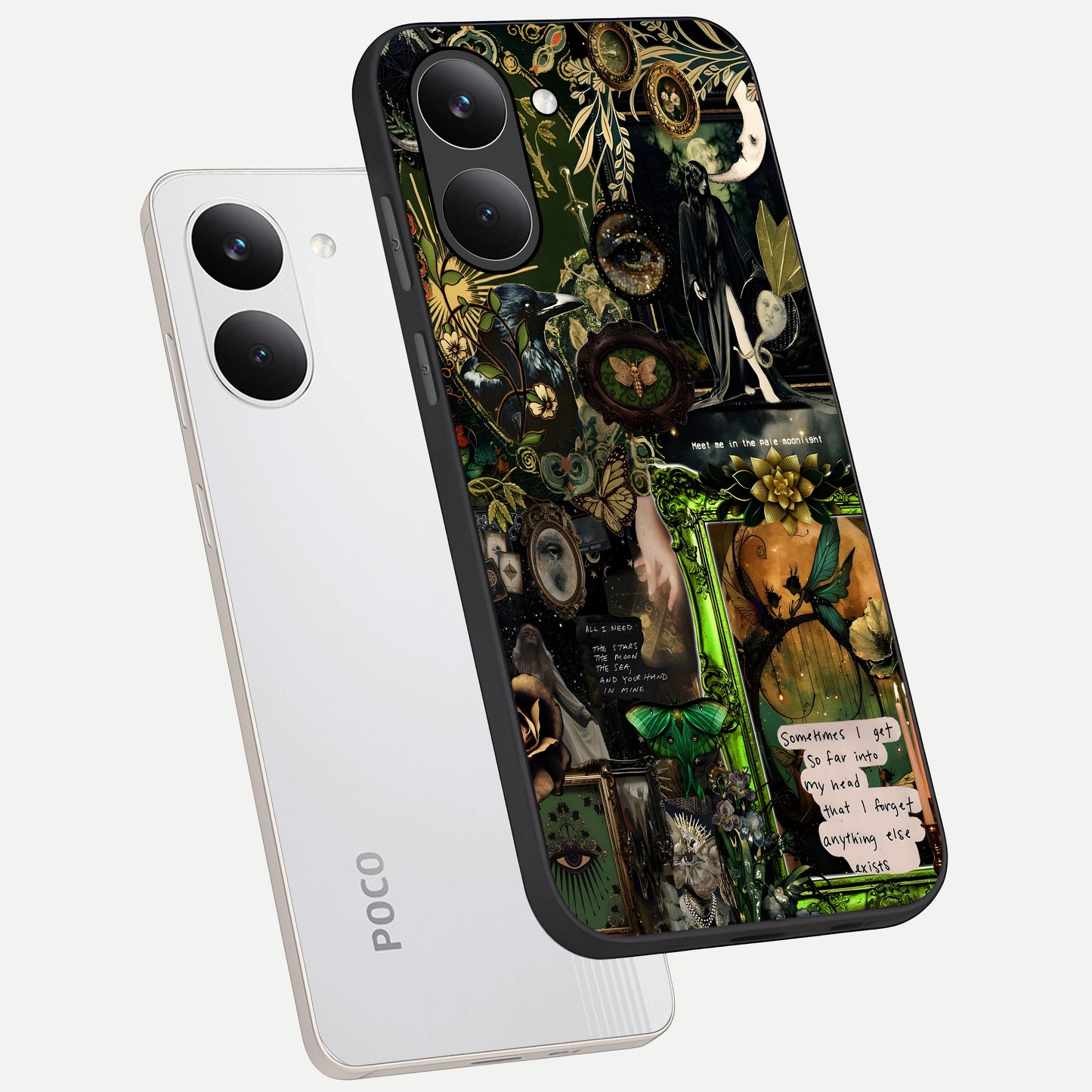 Mystic Woods Secret phone case For Poco X8 Pro showing premium glass back cover with detailed artwork