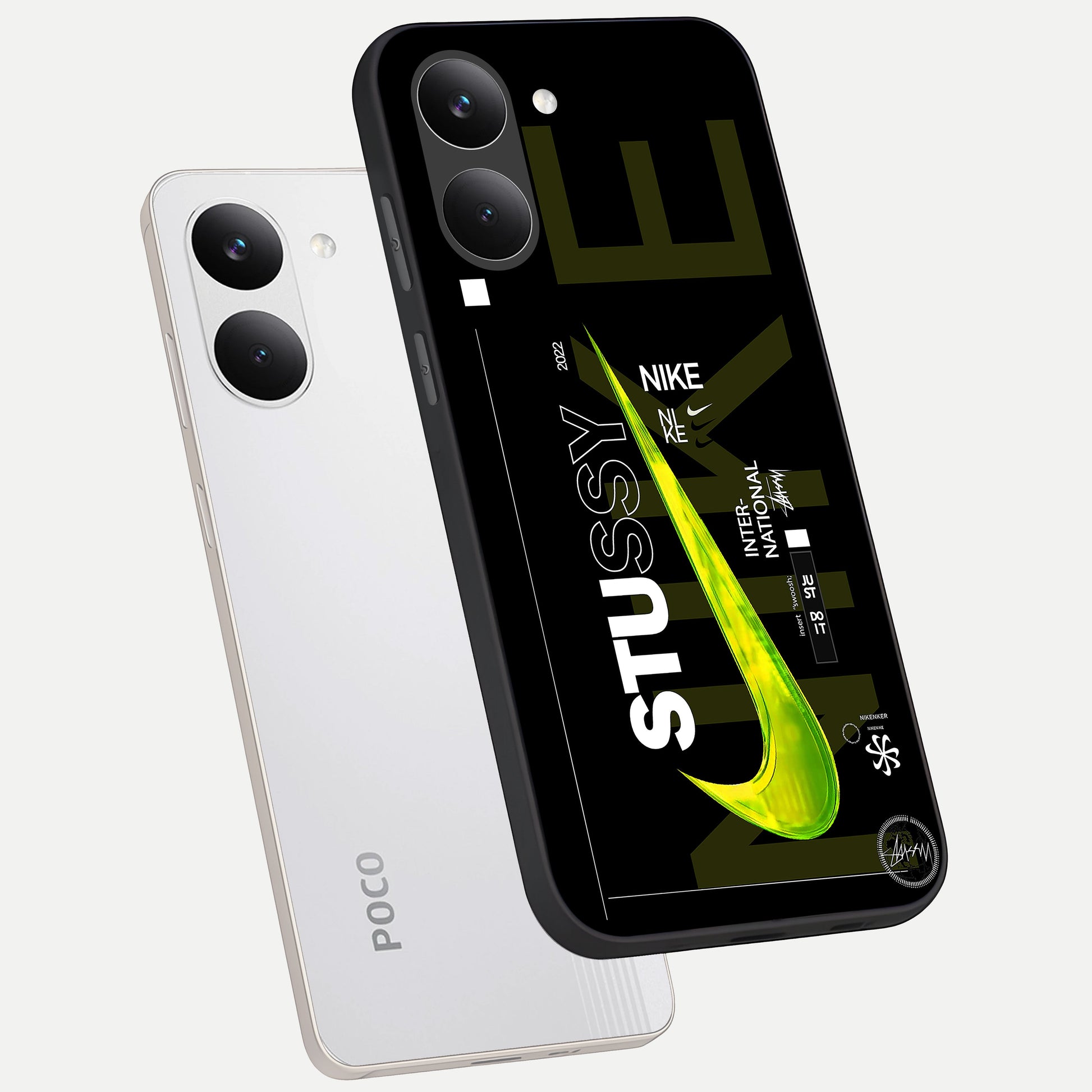  Neon Street Edition phone case For Poco X8 Pro showing premium glass back cover with detailed artwork