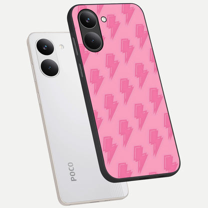  Pink Moo Magic phone case For Poco X8 Pro showing premium glass back cover with detailed artwork