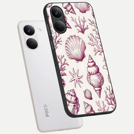  Pink Power Sparks phone case For Poco X8 Pro showing premium glass back cover with detailed artwork