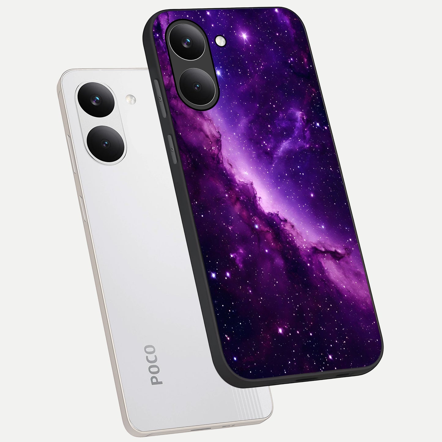  Purple Shade Sky phone case For Poco X8 Pro showing premium glass back cover with detailed artwork