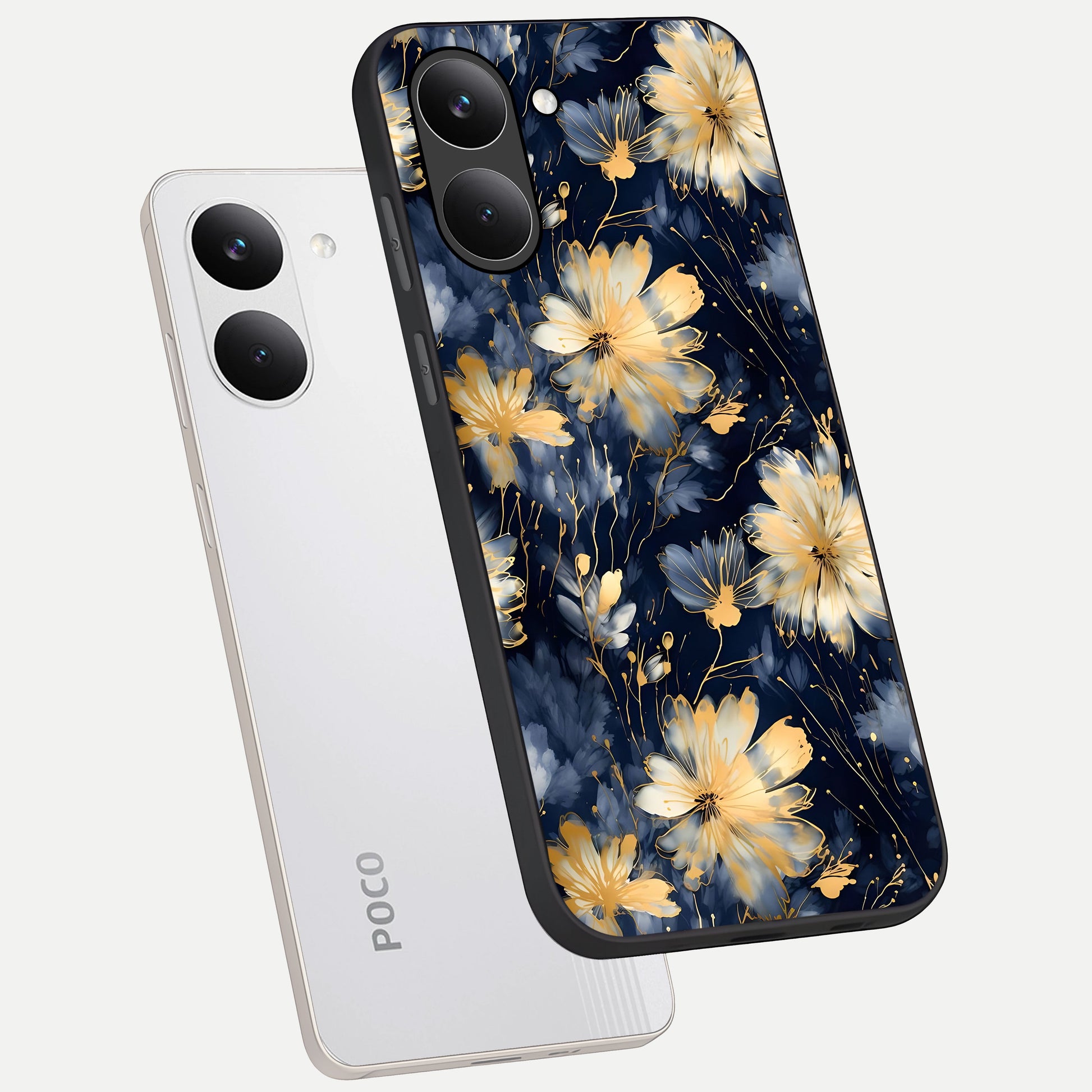  Royal Petal Dream phone case For Poco X8 Pro showing premium glass back cover with detailed artwork