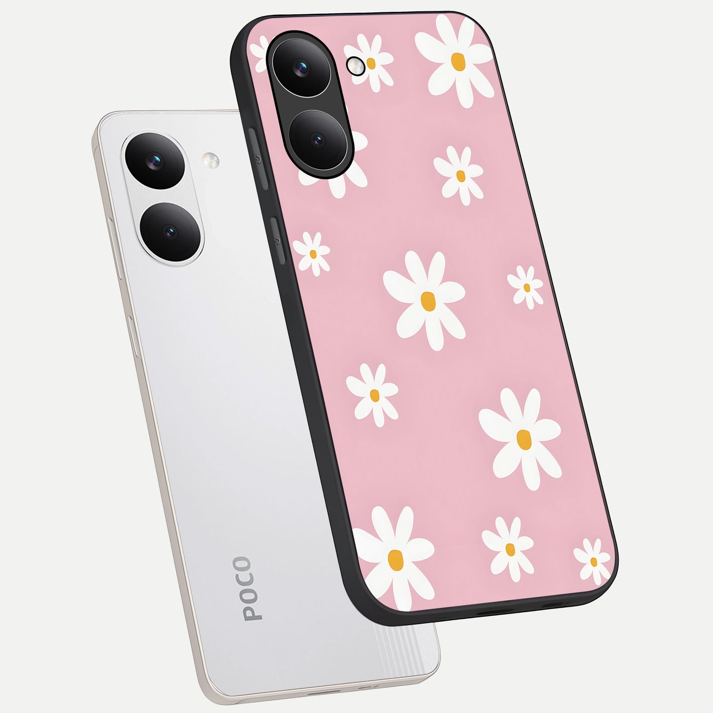  Soft Daisy Bliss phone case For Poco X8 Pro showing premium glass back cover with detailed artwork