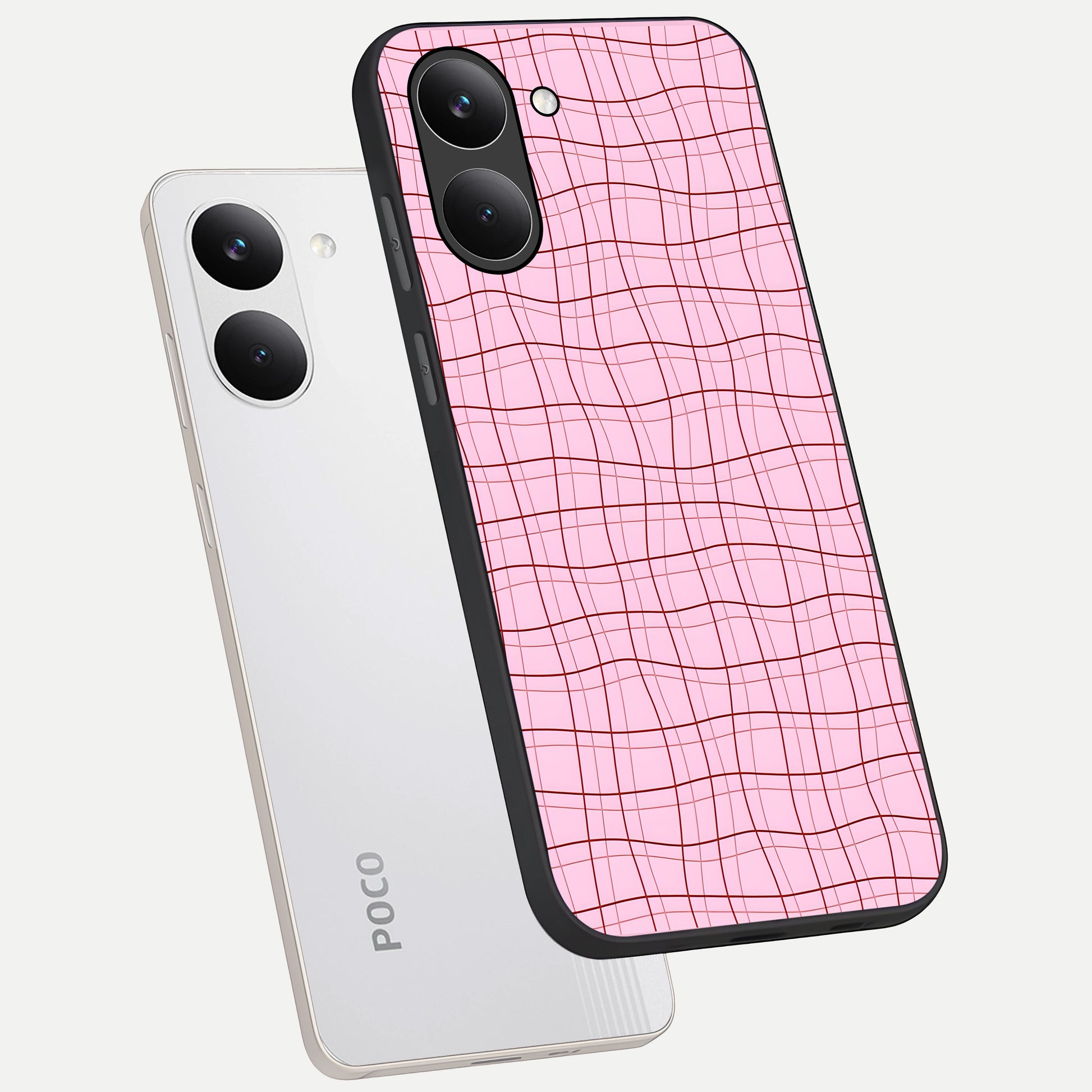  Soft Grid Bliss phone case For Poco X8 Pro showing premium glass back cover with detailed artwork