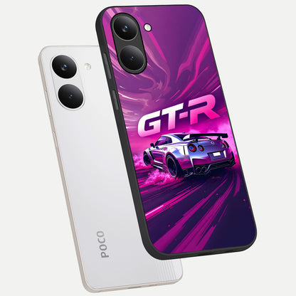  Speed Drift Legend phone case For Poco X8 Pro showing premium glass back cover with detailed artwork