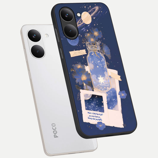  Starlit Cosmic Jar phone case For Poco X8 Pro showing premium glass back cover with detailed artwork