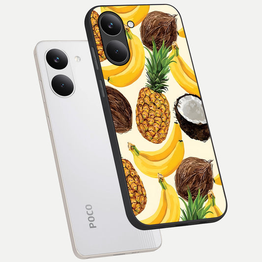  Tropical Fruit Mood phone case For Poco X8 Pro showing premium glass back cover with detailed artwork